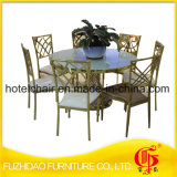 Manufacturer Stainless Steel with Temper Glass Top Dining Table