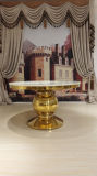 Golden Base Marble Top Round Dining Table