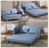 Brand New Modern Design Blue Linen Fabric Sofa Bed
