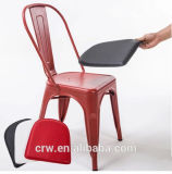 Modern Design Stackable Metal Leather Dining Chair/Upholstered Cafe Chair