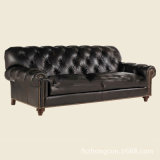 Retro Hotel Home Furniture Chesterfield Leather Sofa