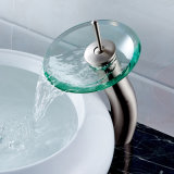 Deck Mounted Waterfall Glass Vanity Sink Tap