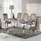 Table Frames Stainless Steel Marble Dining Table Set