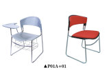 Soft Plastic Conference Chair with Cushion Writing Pad and Bookcase