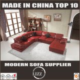 Red U Shape Bonded Leather Sofa (LZ129)