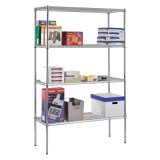 Adjustable 4 Tiers DIY 250kg Chrome Metal Office Wire Rack Shelf
