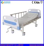 Hospital Furniture Single Manual Crank Medial Nursing Bed with Castors