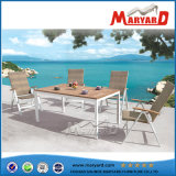 Beautiful Patio Furniture Rattan Dining Chairs and Teak Table Design