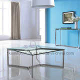 Square Designs Modern Furniture Tea Table with Tempered Glass