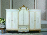 0067 Solid Wood Hand Carved Distressed Painting Classical Wardrobe
