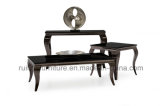 Modern Glass Top Stainless Steel Chrome Coffee Table for Living Room
