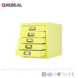 Orizeal 5-Tier Yellow Storage Cabinet Metal Drawings Filing Cabinets Wide Five Drawers Cabinet (OZ-OSC031)