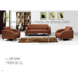 Modern Leather Office Sofa with Metal Base (SF-6045)