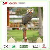 Hand-Painted Metal Owl Figurine for Fence Decoration and Garden Ornaments