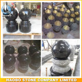 Solid Polished Black Granite Pillar and Round Ball