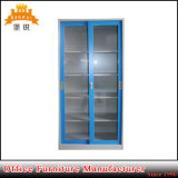 Glass Sliding Door Steel Cupboard Display Cabinet with 4 Adjustable Shelves