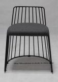 Metal Restaurant Outdoor Furniture Strings Gray Wire Dining Chairs