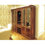 Oppein Antique Brown Wooden Wine Cabinet (G21118A249)