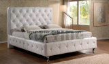 Uphostery Modern Furniture Bedroom Leather Bed with Crystal Button