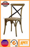 Cross Back Wood Chair Solid Wood Dining Stackable Chair