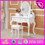 Wholesale Cheapest Wooden Dressing Table with Mirror and Stool W08h017