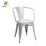 Industrial Cafeteria Tolics Replica Stackable Vintage Outdoor Metal Dining Chair with Back