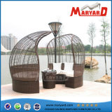 Garden Furniture Outdoor Double Rattan Daybed with Canopy
