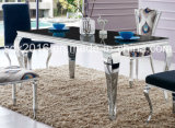 4 Legs Marble Table Glass Table for Home Furniture