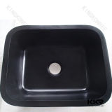 Kitchenware Black Double Solid Surface Stone Kitchen Undermount Sink