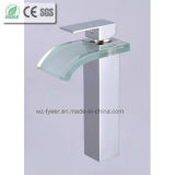 High Body Glass Tap Mixer Waterfall Brass Basin Faucet (QH0822H)
