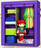 Single Fabric Canvas Clothes Storage Organiser Home Wardrobe Cupboard Shelves (FW-02)