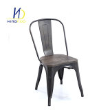 Wood Seat Replica Tolix Black Antique Dining Metal Chair