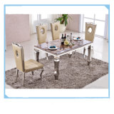 Hot Cake Marble Dining Table with Strong Stainless Steel Base
