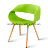 Plastic Chair with Beech Wood Leg