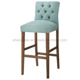 Barstool Gray Fabric, Restaurant Furniture High Bar Chair Wood (KL S05)