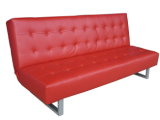 Red Soft Comfortable Leather Sofa Bed (140B)