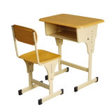 Wooden Height Adjustable School Desk and Chair