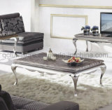 Marble Coffee Table with Silver Legs