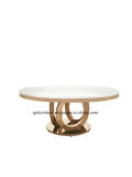 Luxury Silver Painting Stainless Steel Dining Table Dining Furniture