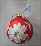 Cheap Christmas Glass Crafts with White Flower