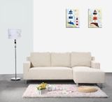 Modern White Corner Fabric Sectional Sofa