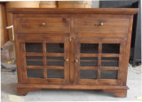 Chinese Antique Furniture Rustic Old Vintage Glass Cabinet