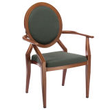 Wholesale Royal Round Back Armrest Imitation Wood Chair
