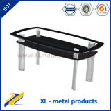 Tempered Glass with Power Coated Arc Tube Coffee Table