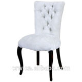 Rch-4248 White Fabric Upholstered Button Chair