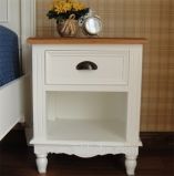 Wh-4123 White Wooden Bedside Table French Style End Table