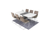 Concrete Ashy Paper Covering MDF Extension Dining Table