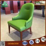 High Quality Luxury Genuine Leather Solid Wood Restaurant Chair