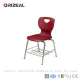Orizeal School Furniture Plastic and Metal Chair with Metal Book Net