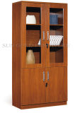 Two Glass Doors Bookcase, Wooden Filing Cabinet (SZ-FC006)